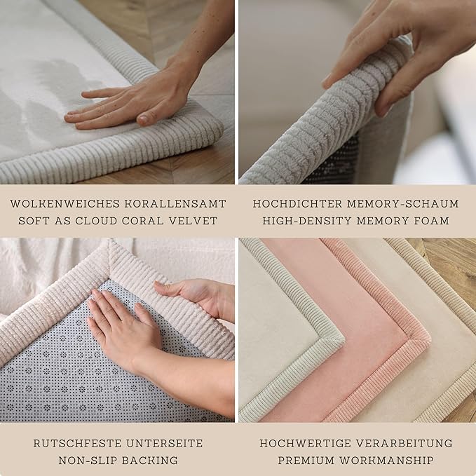 Stylish Coral Baby Play Mat for Floor 47" x 67" Safari Animals – Soft 1" Thick High-Density Memory Foam Nursery Rug,Kids Rug with Non-Slip Backing for Crawling & Playing, Playroom Rug, Kids Carpet