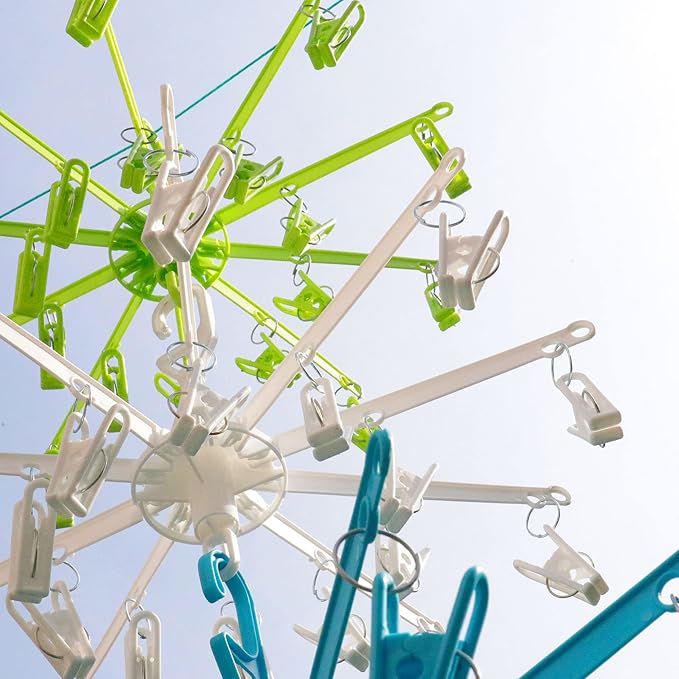 HANGERWORLD 20 Clip Hanging Laundry Drying Rack for Socks, Underwear and Baby Clothes