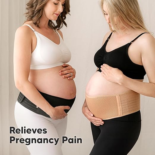 KeaBabies Maternity Belly Bands for Pregnant Women - Soft & Breathable Pregnancy Belly Support Band, Adjustable Maternity Belt for Back, Pelvic Support, Comfortable, Easy to Use (Classic Ivory, XL)