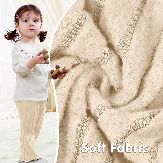 Neutocd Baby Girl Flare Pants Toddler Bell Bottoms Leggings Infant Stretchy Soft Trousers Solid Elastic Waist Pants