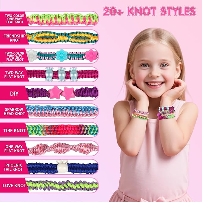 Kslavagcnt Crafts for Girls 8-12, Friendship Bracelet Making Kit for Girls, Arts and Crafts for Kids Age 8-12, DIY Jewelry Making Kit Toys, Christmas Birthday Gifts for Ages 6 7 8 9 10 11 12 Year Old