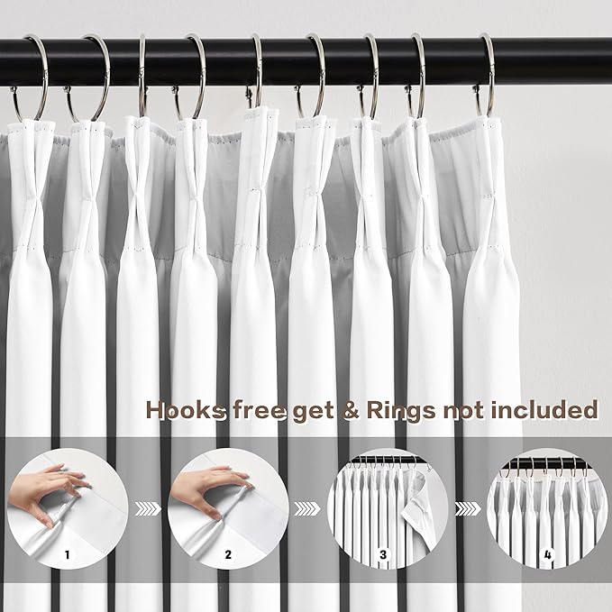 KEQIAOSUOCAI Extra Long Pleated Curtains 120 Inches Long 10 ft Length,Luxury Pinch Pleats Drapes for Sliding Door, Window Curtain Panels Sweep to Floor for Villa 40x120,Set of 2