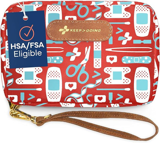 KeepGoing Travel First Aid Kit for Kids – 130 Pc. for Car, Home, Purse, Diaper Bag & Backpack with Latex-Free Bandages - Mini First Aid Kit Travel Size TSA-Approved