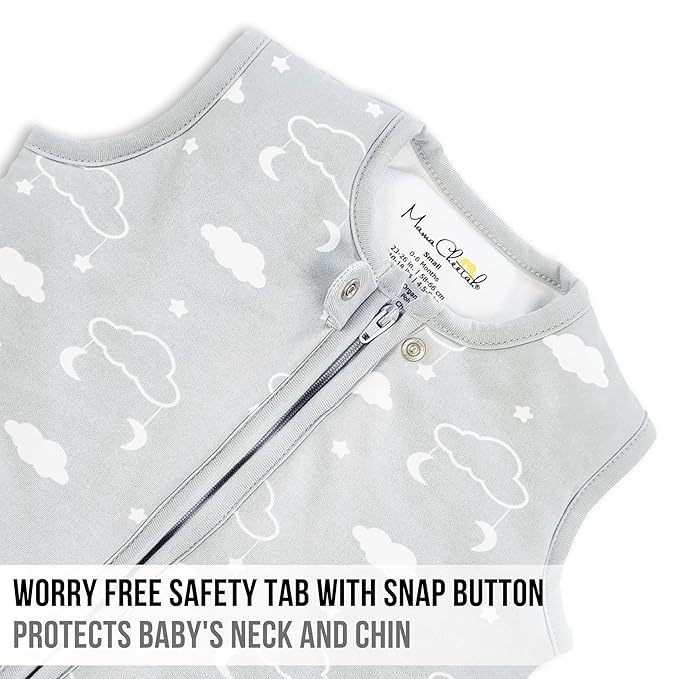 Mama Cheetah Baby Sleep Sack 2.5 TOG, Winter Baby Sleeping Bag with 2-Way Zipper, Organic Cotton Swaddle Transition Wearable Blanket for Boy Girl Infant Toddler, 6-12 Months, 1-Pack