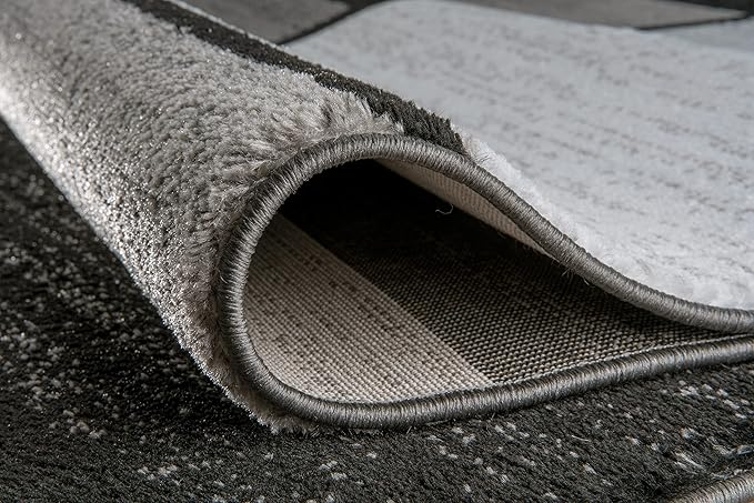 Rugshop Contemporary Modern Boxes for Home Office,Living Room,Bedroom,Kitchen Non Shedding Area Rug 3'3" x 5'3" Gray