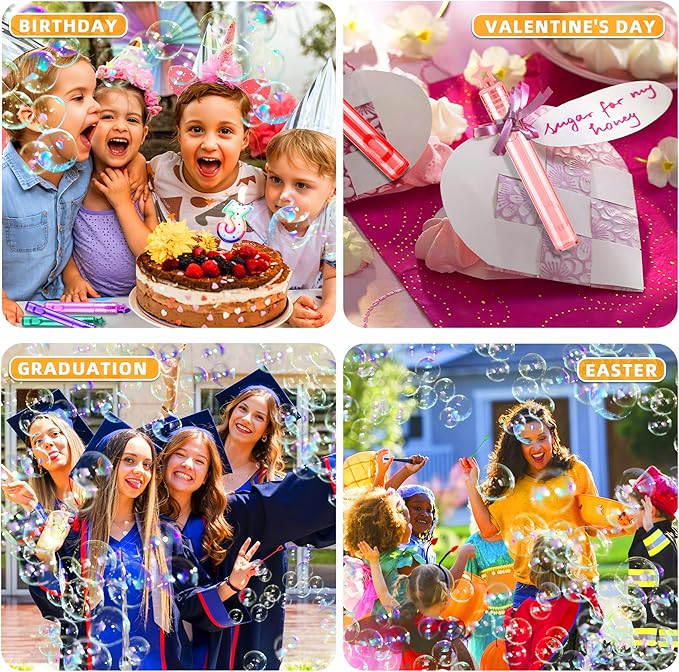 140 Pack Mini Bubble Wands for Kids, 10 Colors Bulk Bubble Wand with Star Top, Perfect for Birthday, Carnival Prize,Party Favors, Wedding, Summer Outdoor Toys,Goody Bags Stuffer Bubbles