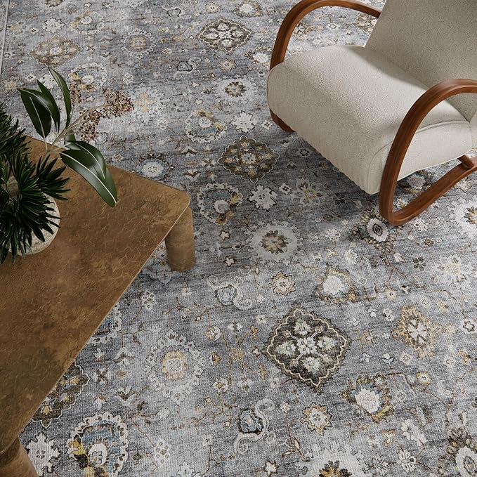 Machine Washable Small Rugs for Entryway: Door Mat Indoor Entrance 2x3 Boho Throw Rug Stain Resistant Non-Slip Low Pile Soft Carpets for Kitchen Front Door Indoor Entrance Entry Bedroom Nursery