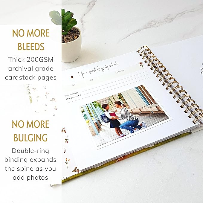 Baby Memory Book for Girl or Boy - First 5 Year Unisex Woodland Animal Keepsake to Log New Born 1st Milestone - Gender Neutral Photo Album - Parent Scrapbook Journal - Pregnancy Gift for Expecting Mom