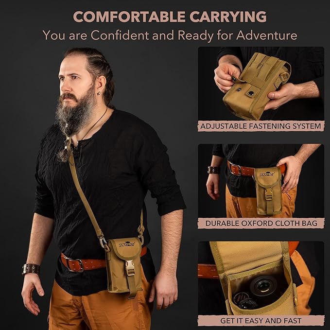 12x50 Monocular Telescope - FMC Fogproof, IP67 Waterproof Hand Held Telescope - BAK4 Phase and Dielectric Coated Prism - Adventure Accessories Set: Bag, Smartphone Adapter, Mini Tripod