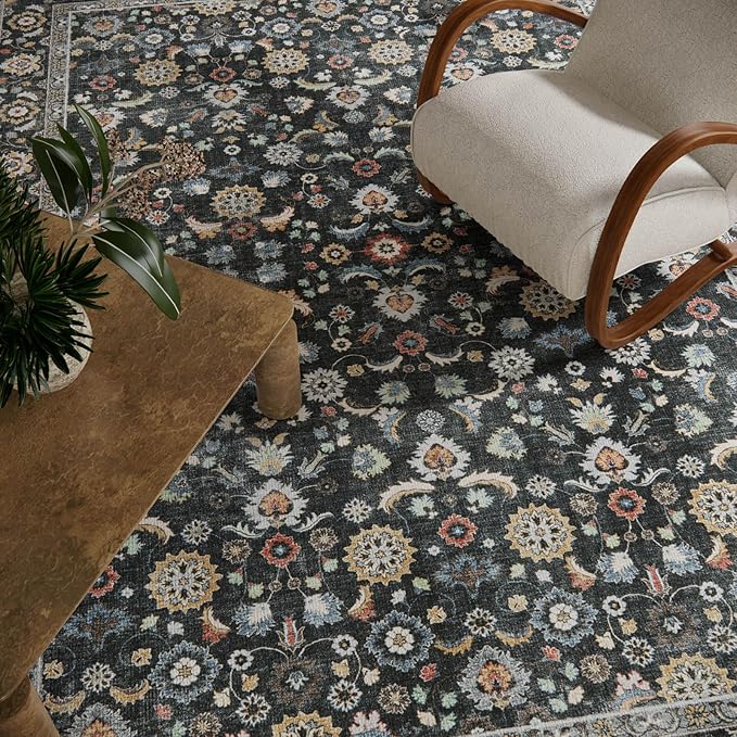 Washable Runners for Hallways Kitchen Rug: 2'6"x8' Runner Rugs Stain Resistant Non Slip Low Pile Boho Carpet Runners for Hallways Bedroom Entryway Indoor Beside Bathroom Laundry Room