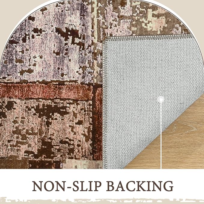 LOCHAS Washable Runner Rugs for Hallway, 2x8 Non Sip Soft Rug for Bedroom Entryway Kitchen Laundry Room, Long Abstract Carpet for Indoor Floor Bedside, Geometric Vintage Home Decor, Pet & kid Friendly