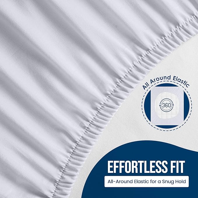 Utopia Bedding Waterproof Mattress Protector Full Size, Premium Terry Mattress Cover 200 GSM, Breathable, Fitted Style with Stretchable Pockets (White)