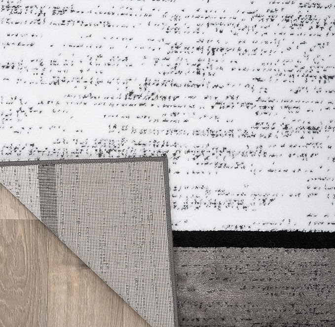 Rugshop Contemporary Modern Boxes for Home Office,Living Room,Bedroom,Kitchen Non Shedding Area Rug 5' 3" X 7' 3" Blue/Gray