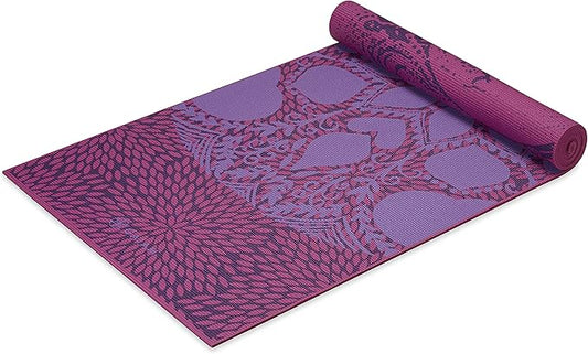 Gaiam Yoga Mat - Premium 6mm Print Reversible Extra Thick Non Slip Exercise & Fitness Mat for All Types of Yoga, Pilates & Floor Workouts (68" x 24" x 6mm Thick)
