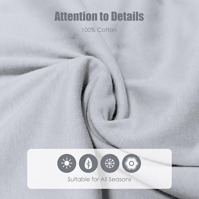 SWEET DOLPHIN Baby Sleep Sack 0-6 Months - 100% Cotton 2-Way Zipper TOG 0.5 Infant Wearable Blanket, Newborn Essentials Toddler 3 Pack Sleeping Sacks - Grey