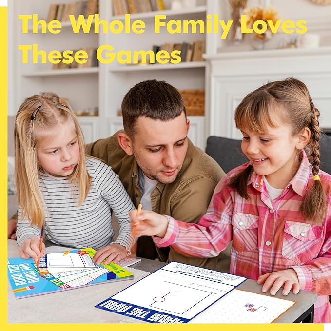 2 Pack Road Trip Game Pads, 10 Games (Categories, Dot & Boxes, Tic-tac-Toe, Scavenger Hunt Bingo), Pen Pencil Paper Game, Plane Trip/Car Travel/Getaway Activity Pad for Kid, Adult