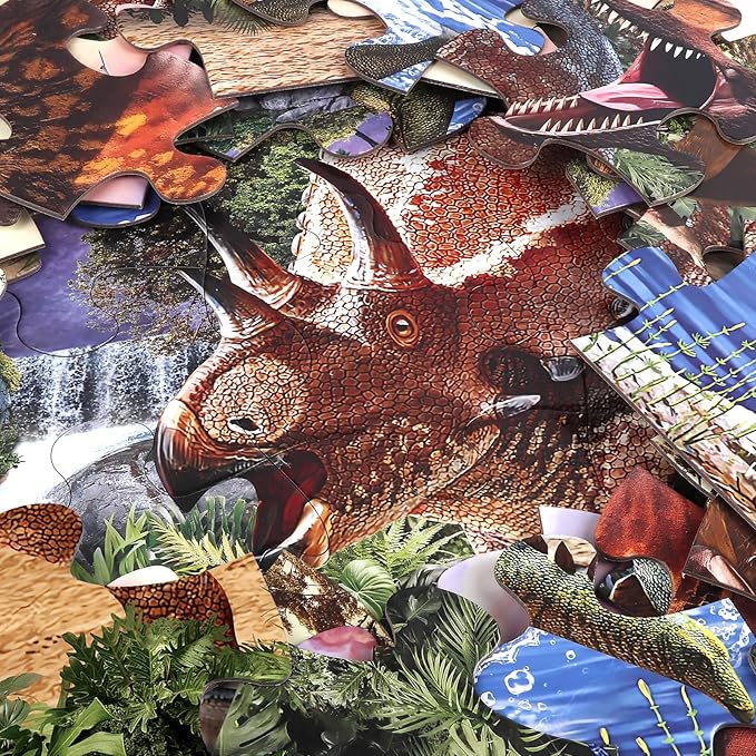 Jumbo Floor Puzzle for Kids,48 Piece Dinosaur Large Jigsaw Puzzles for Toddlers Ages 3-5,Children Learning Preschool Educational Dinosaur Toys,Christmas Birthday Gifts for Boys Girls Ages 4-8
