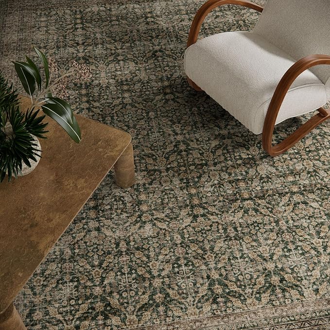 Machine Washable Rugs for Living Room: 8x10 Area Rugs Boho Vintage Rugs Stain Resistant Non Slip Low Pile Soft Lightweight Carpet for Bedroom Kitchen Dining Room Nursery Kids Room Farmhouse