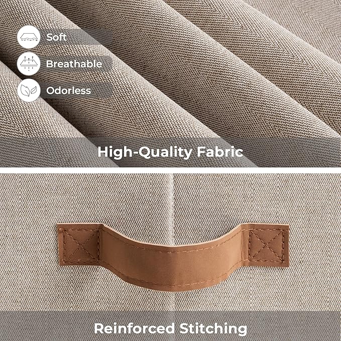 StorageWorks Storage Baskets for Shelves, Foldable Fabric Closet Storage Bins with Handles, Clothes Organizer Laundry Baskets, Brown & Beige, 3-Pack, Large