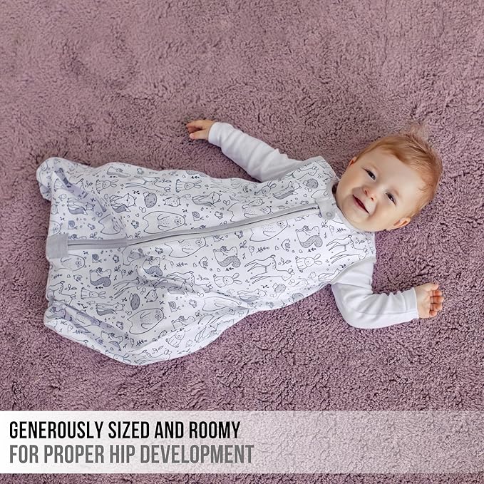 Mama Cheetah Baby Sleep Sack 2.5 TOG, Winter Baby Sleeping Bag with 2-Way Zipper, Organic Cotton Swaddle Transition Wearable Blanket for Boy Girl Infant Toddler, 18-24 Months, 1-Pack