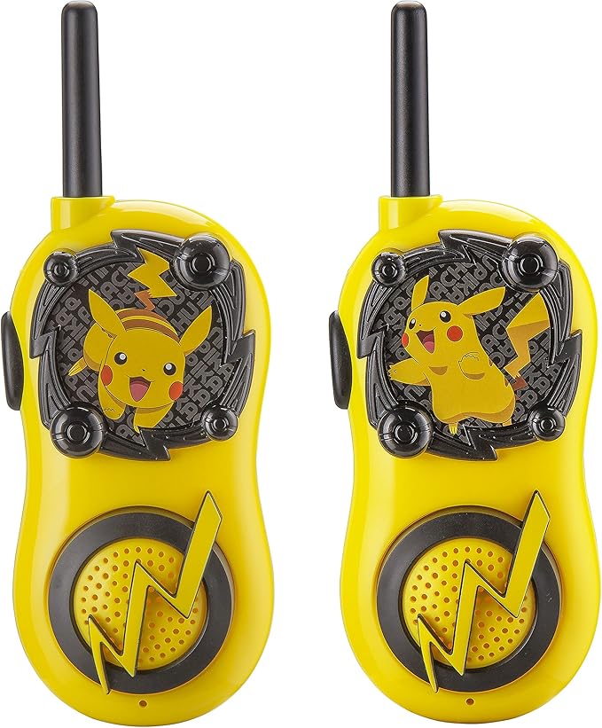 eKids Pokemon Walkie Talkies Pikachu Toys FRS Walkie Talkies for Kids Long Range Static Free Easy to Use For Indoor and Outdoor Games