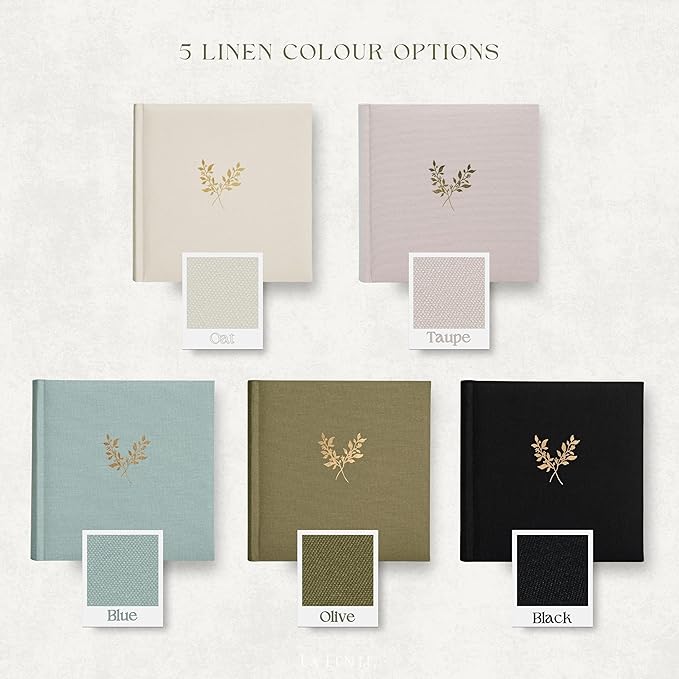 Elegant Linen Photo Album - 200 Acid-Free Pockets for 4x6 Pics - Perfect for Weddings & Gifts