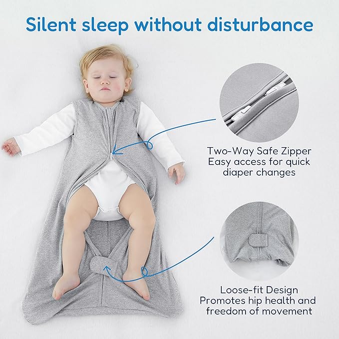 TotAha Sleep Sack 3-6 months 3 Pack, Ultra-Soft,Light Infant Wearable Blanket Baby Sleeping Bag with 2-Way Safe Zipper for Boy Girl, 0.5 TOG