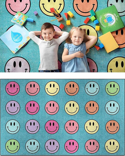 OLEEK Large Classroom Rug Elementary 6x9 - Classroom Rugs for Kids Room - Classroom Carpet Elementary - Kids playroom Rug 6 x 9 - Preschool Rugs for Classroom - Schoolgirl Style Classroom Decor