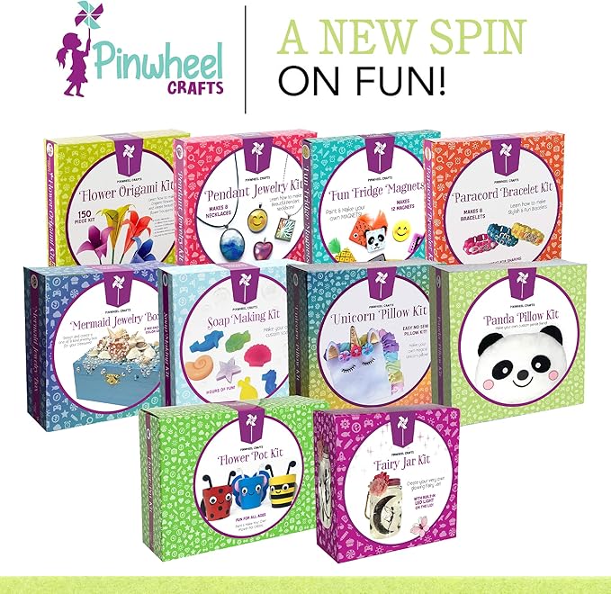 Pinwheel Crafts Beginner Sewing Kit for Kids 8-12 - Easy DIY Panda Pillow Kit - Learn to Sew - Kids Sewing Craft Gifts - Make Your Own Stuffed Animal Panda Plush Toy