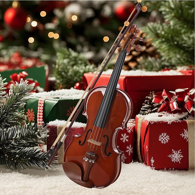 Cecilio 1/4 Violin Solidwood Violin with D'Addario Prelude Strings, Bow, Rosin, Tuner, Shoulder Rest & Lesson Book – Ideal for Beginners