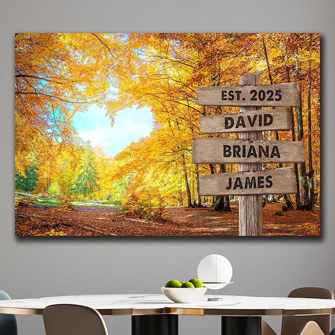 Personalized Father's Day Family Names Street Custom Multi-Name Date of Birth Vintage Street Sign Happy Fathers Day Poster Canvas Wall Art Best Gifts for Dad Husband from Daughter Son Wife Kids #24