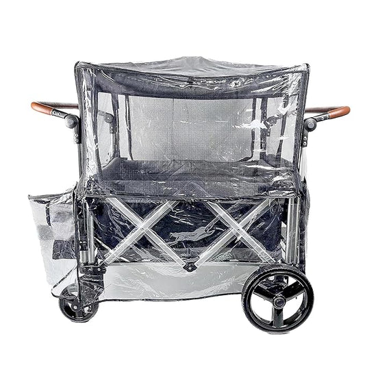 Big Size Rain Cover for Stroller, Mosquito Net for Trolley Cart, 2in1 Big Cover with Window for Picnic Camping Wagon Stroller Waterproof Windproof Accessories (Cart Not Included)