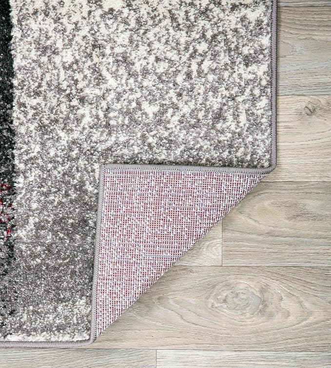 Rugshop Modern Distressed Boxes Area Rug 3' 3" x 5' Gray