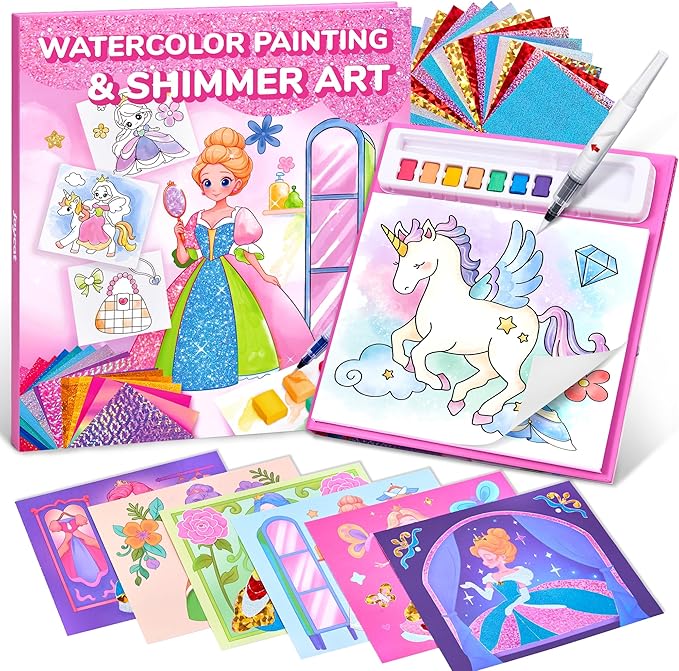 JoyCat Paint with Water Coloring Books, Art & Craft Activity, Princess No Mess Art for Kids Ages 4-8, Craft Kits & Supplies, DIY Creative Activity, Presents for Girls & Boys