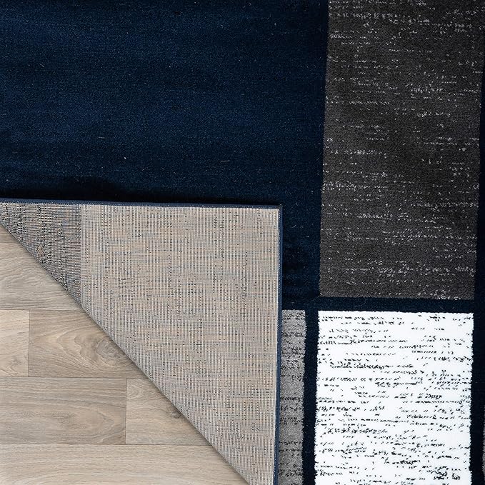 Rugshop Contemporary Modern Boxes Area Rug 7' 10" x 10' 2" Navy