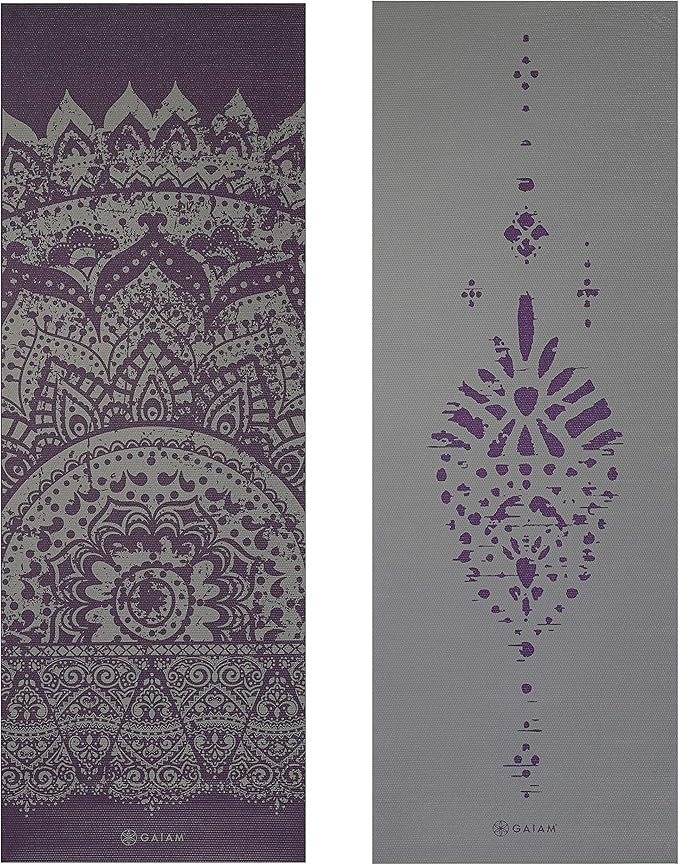Gaiam Yoga Mat - Premium 6mm Print Reversible Extra Thick Non Slip Exercise & Fitness Mat for All Types of Yoga, Pilates & Floor Workouts (68" x 24" x 6mm Thick)